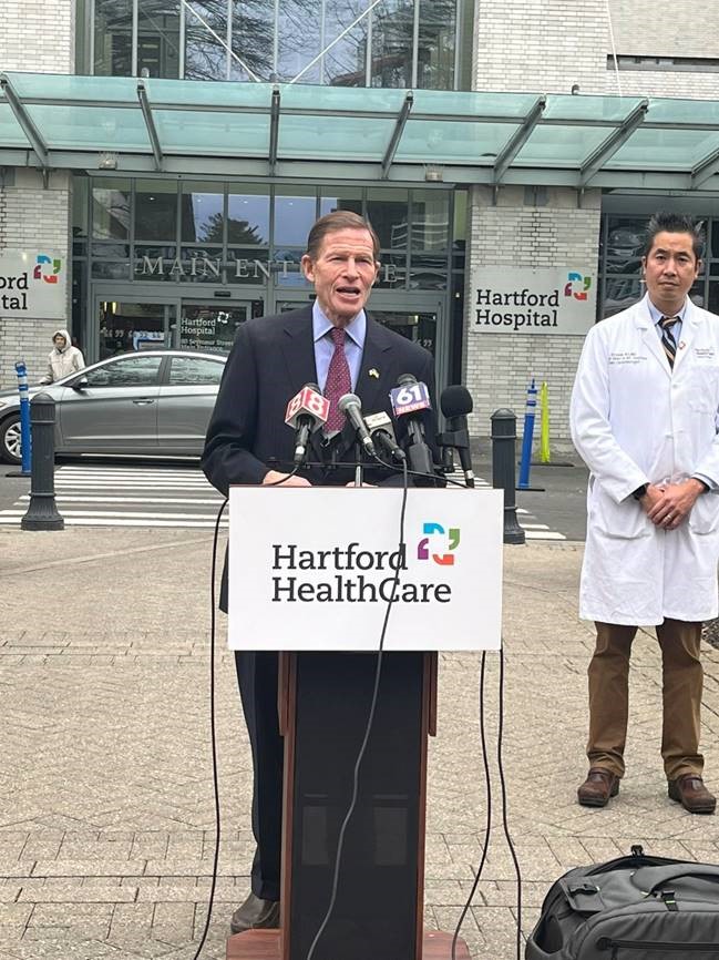 Blumenthal announced $10 million in federal funds to help improve patient care for individuals with Long COVID. 